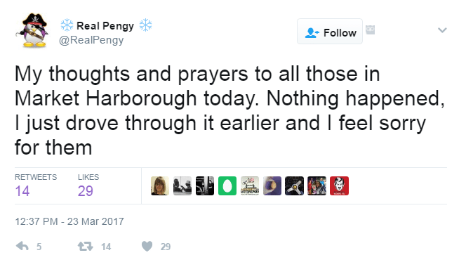 Do people in Market Harborough use Twitter?